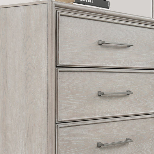 Roundhill Furniture Seluna 5-Drawer Bedroom Chest, Gray Oak Finish