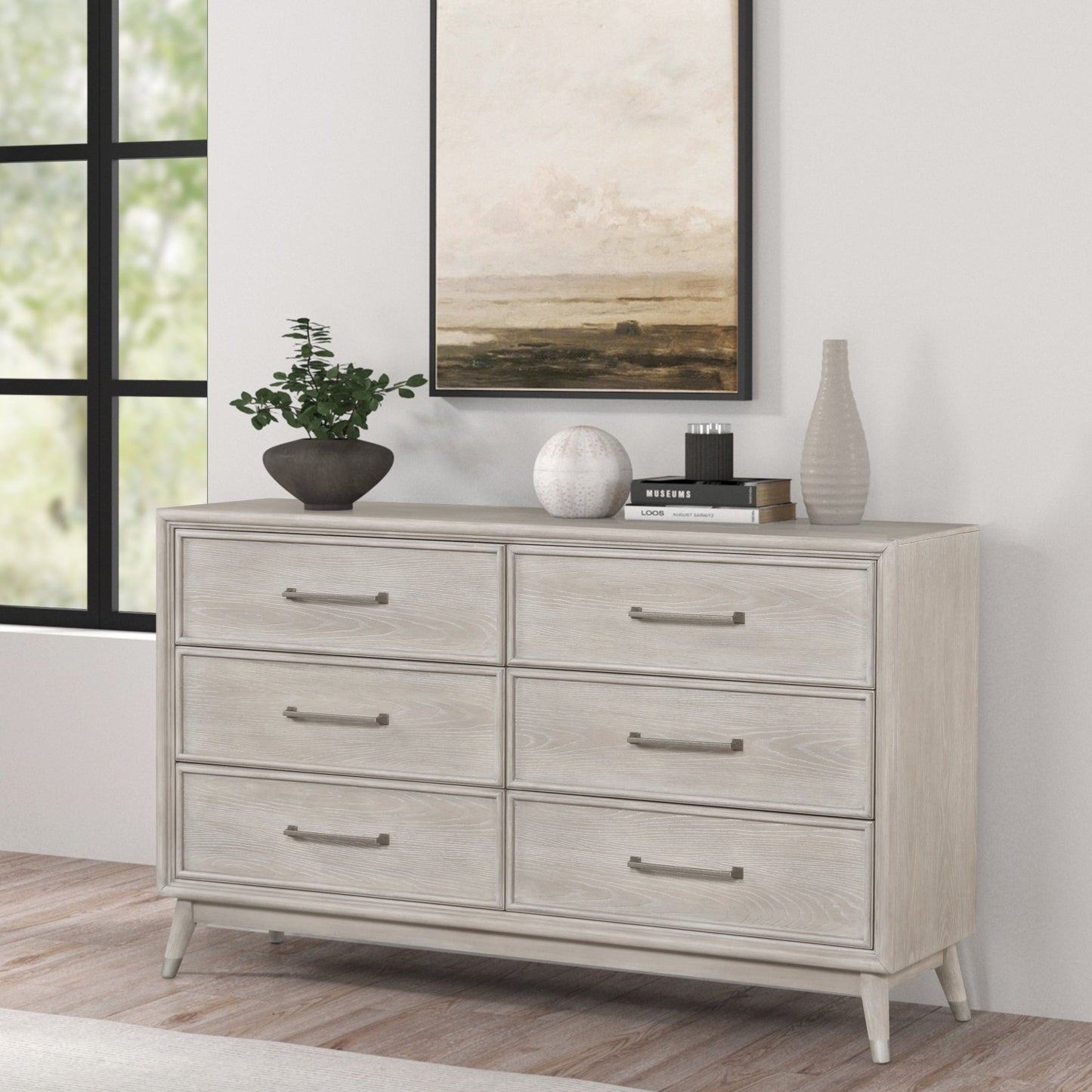 Roundhill Furniture Seluna Contemporary Bedroom Collection with Touch LED Lighting, Gray Oak Finish
