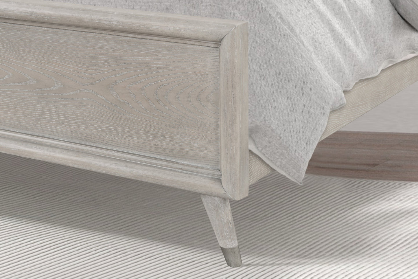 Roundhill Furniture Seluna LED Lighting Panel Bed, Upholstered Headbord, Gray Oak Finish