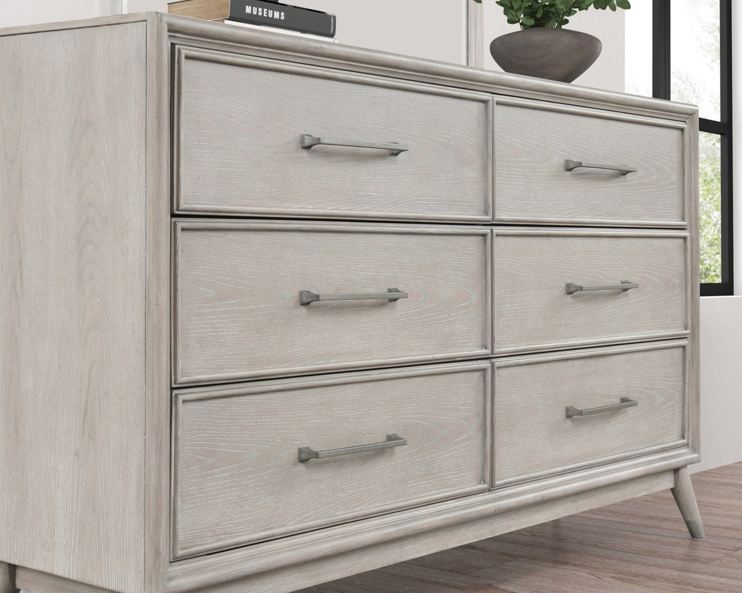 Roundhill Furniture Seluna Contemporary Bedroom Collection with Touch LED Lighting, Gray Oak Finish