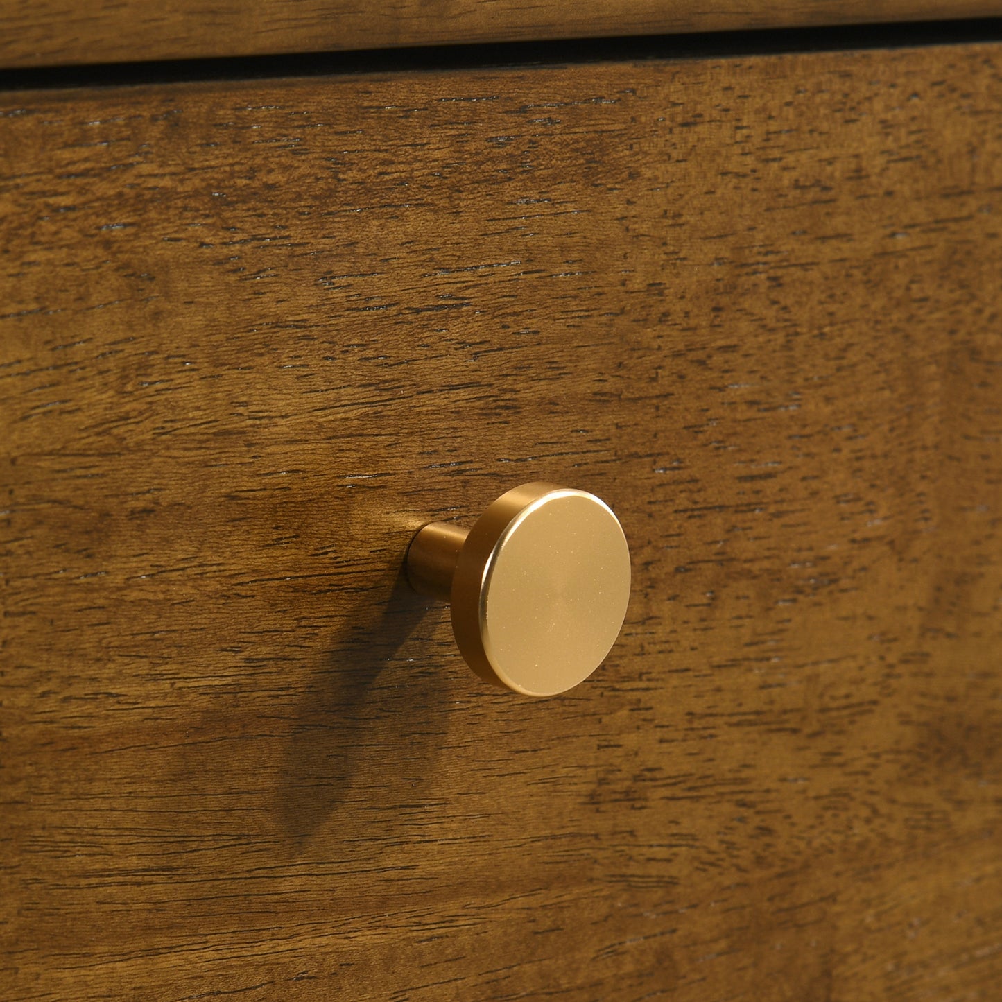 Roundhill Furniture Eldren 4-Drawer Wood Chest with Solid Rubberwood Frame, Walnut Finish