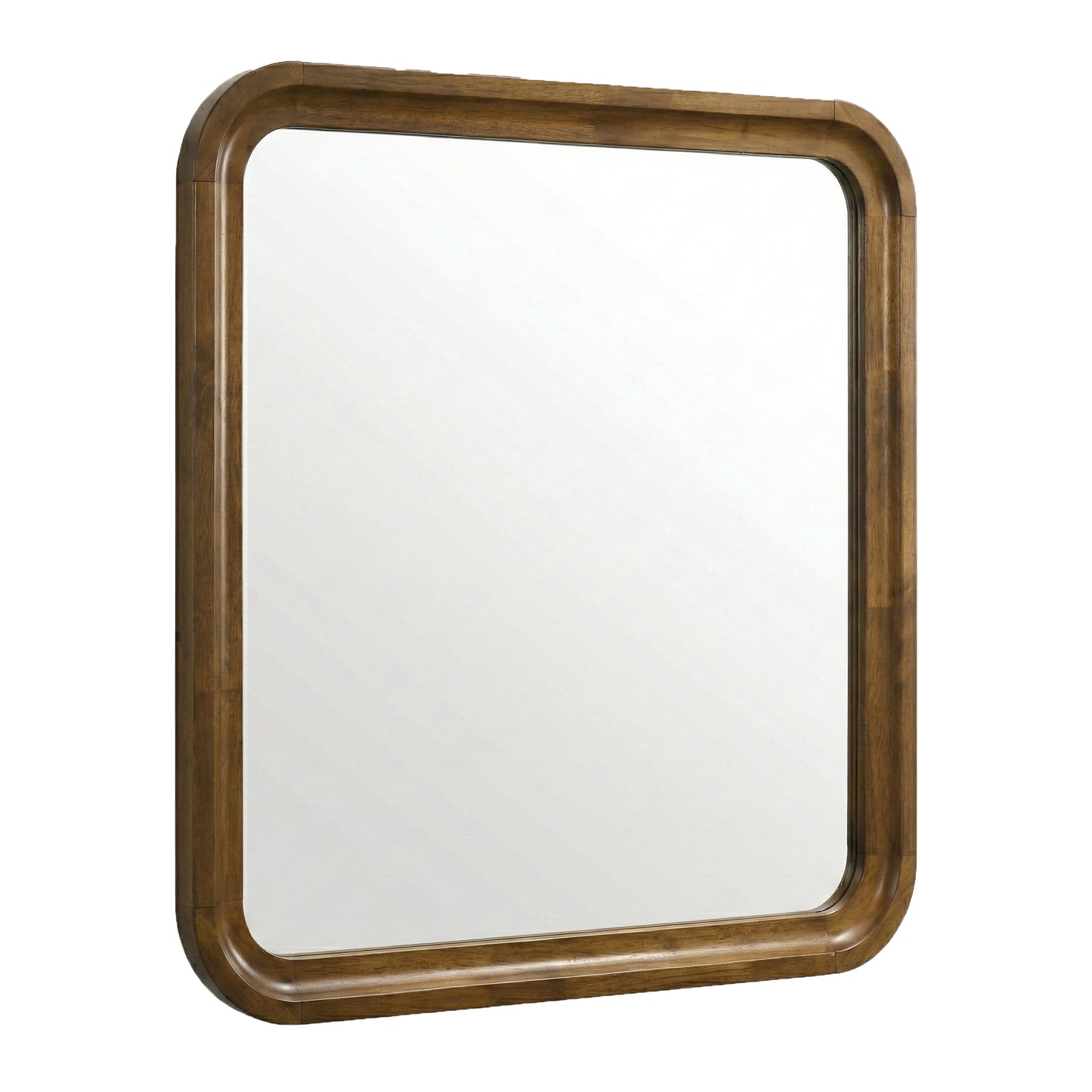 Roundhill Furniture Eldren Wood Frame Mirror, Walnut Finish