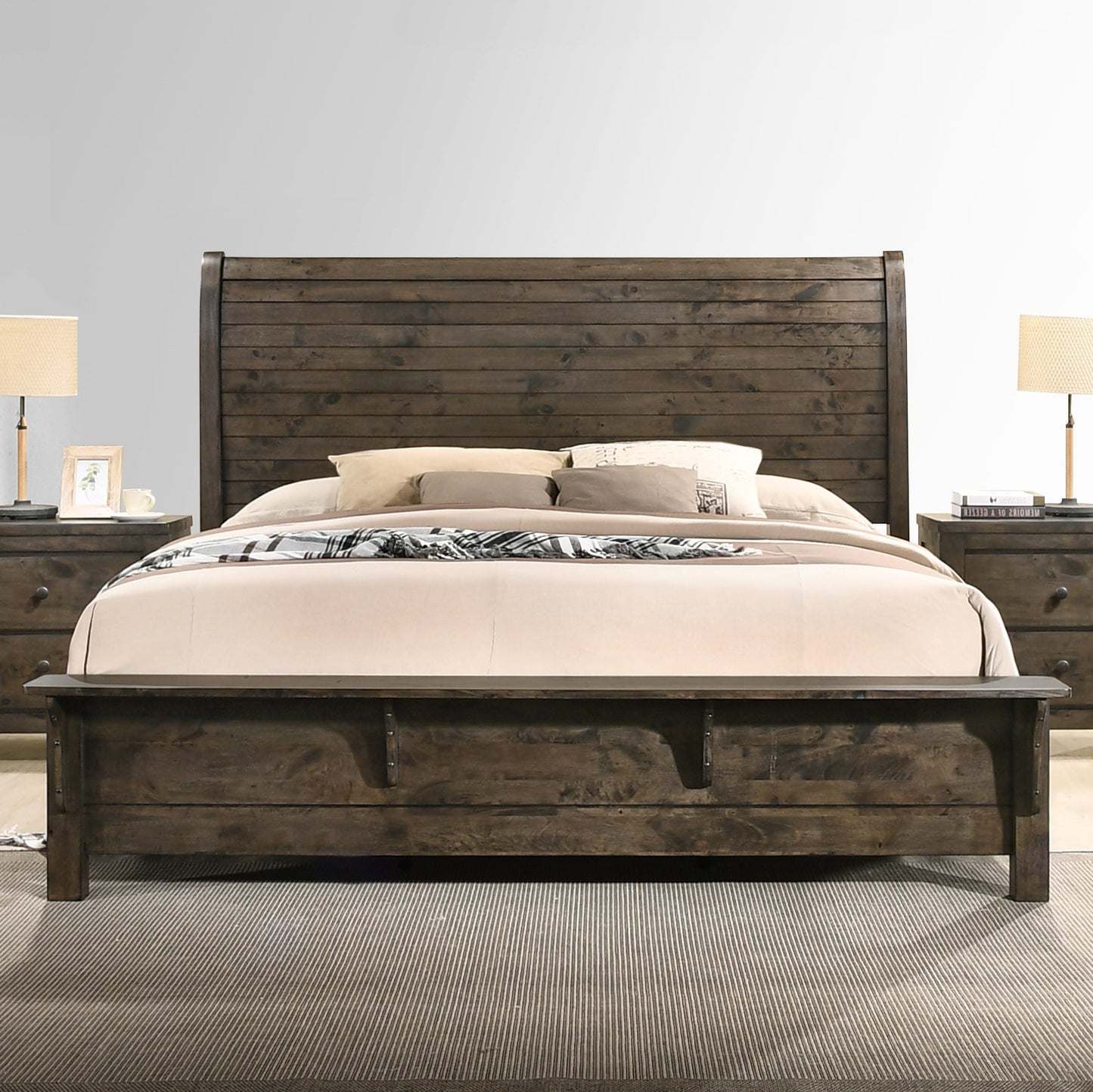 Pavita Rustic Sleigh Bed Collection