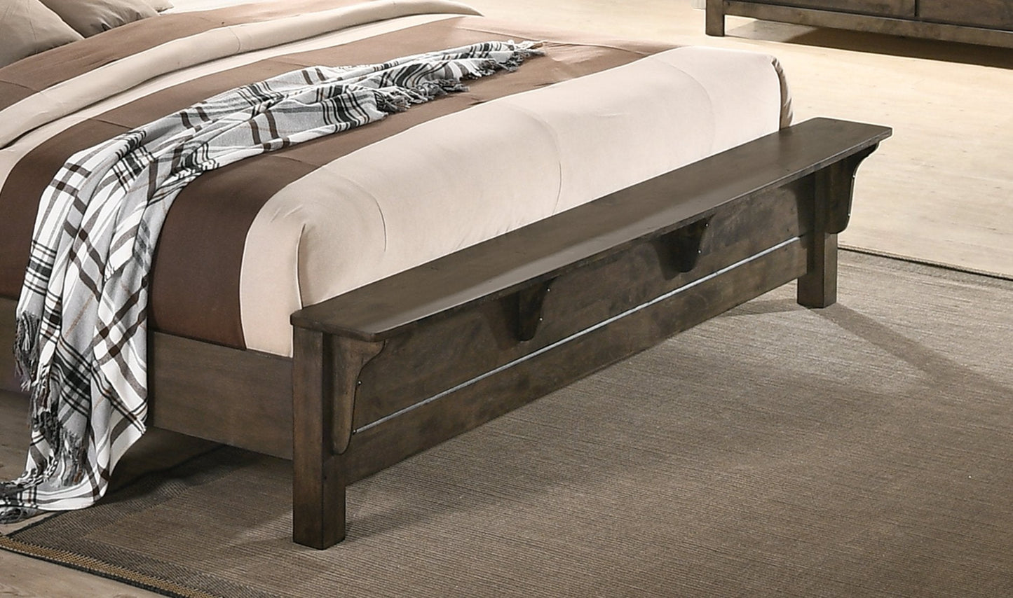 Pavita Rustic Wood Sleigh Bed