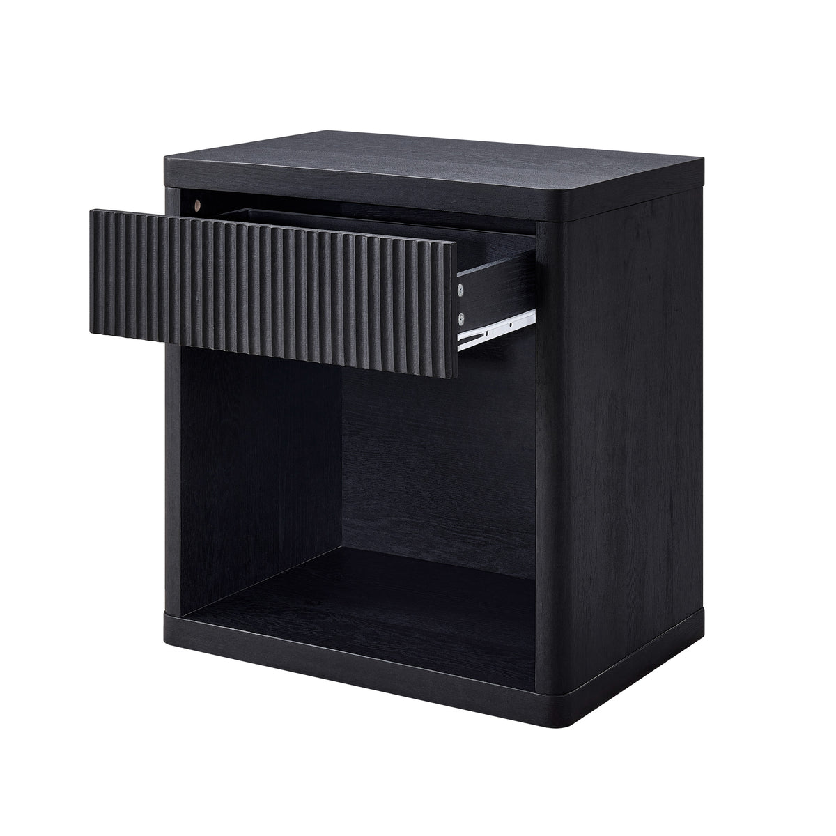 Roundhill Furniture Aria Modern Fluted Nightstand, Side Table