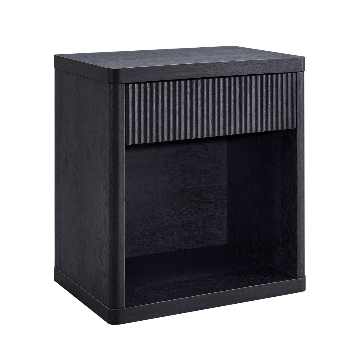 Roundhill Furniture Aria Modern Fluted Nightstand, Side Table