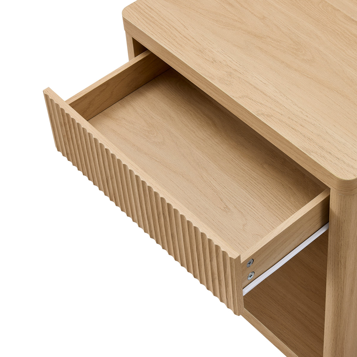 Roundhill Furniture Aria Modern Fluted Nightstand, Side Table
