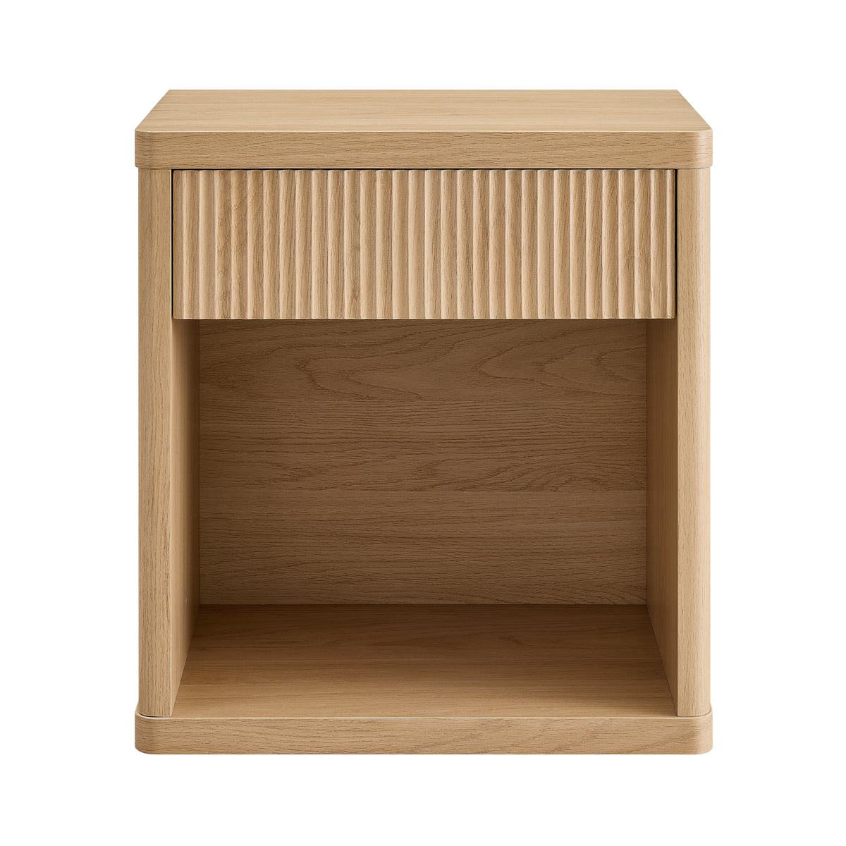 Roundhill Furniture Aria Modern Fluted Nightstand, Side Table