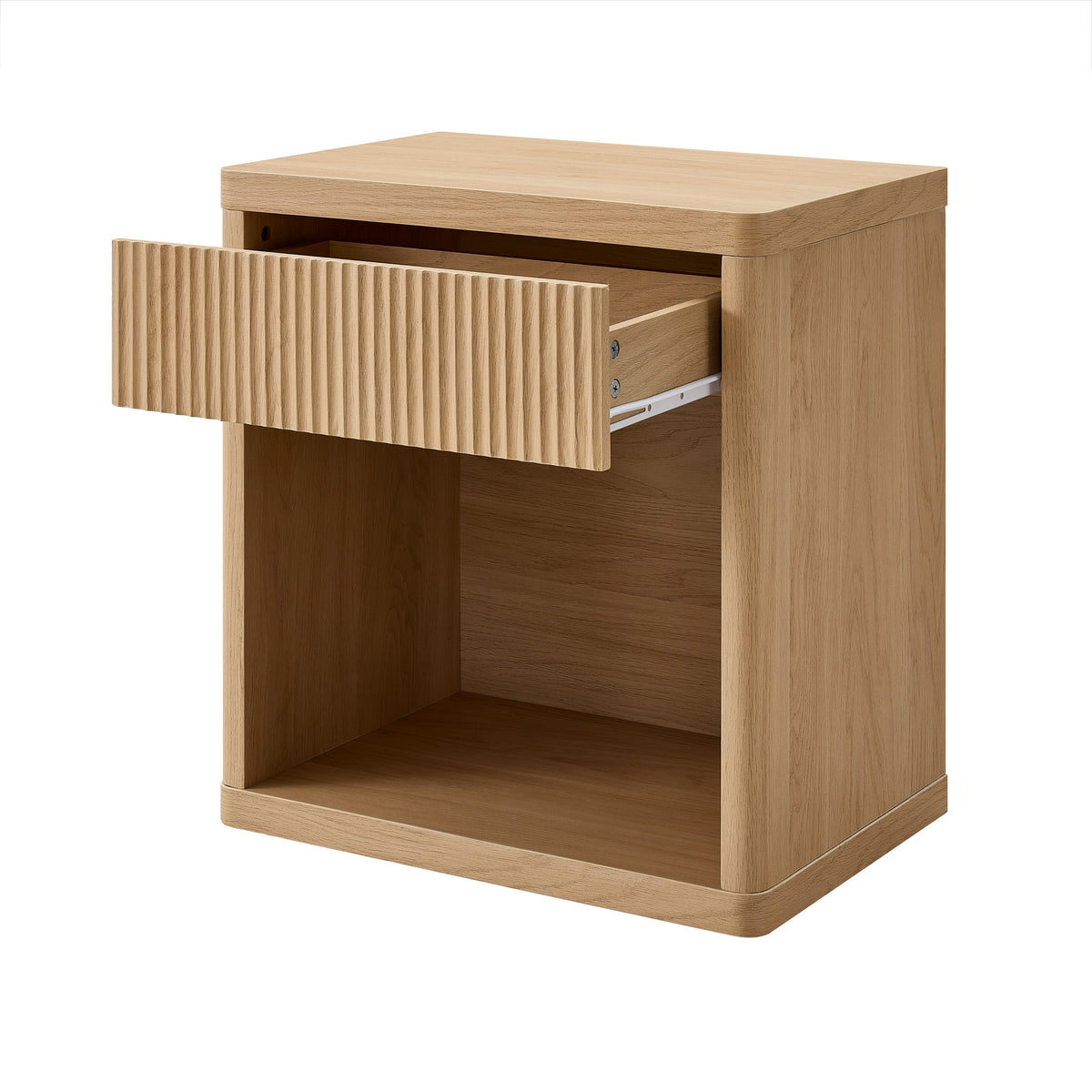 Roundhill Furniture Aria Modern Fluted Nightstand, Side Table