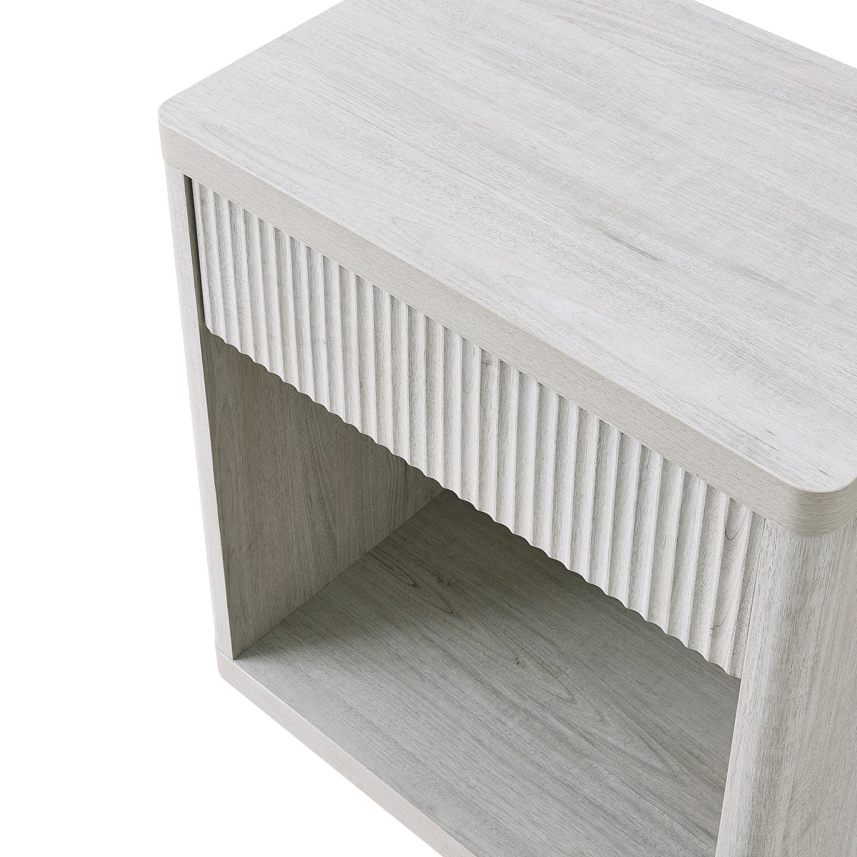 Roundhill Furniture Aria Modern Fluted Nightstand, Side Table
