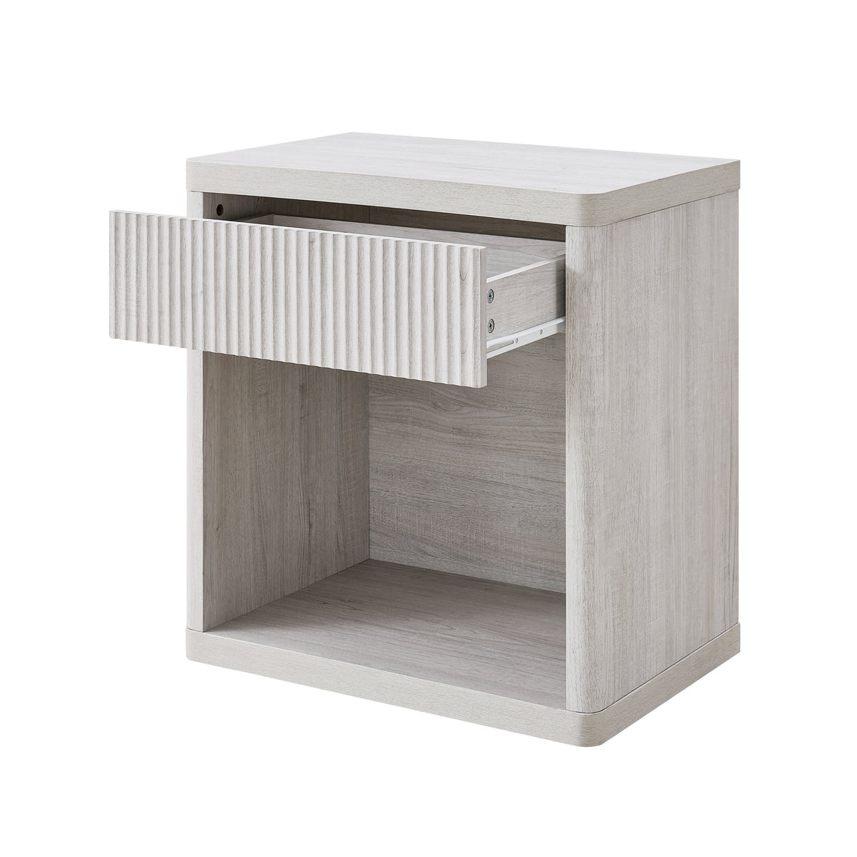 Roundhill Furniture Aria Modern Fluted Nightstand, Side Table