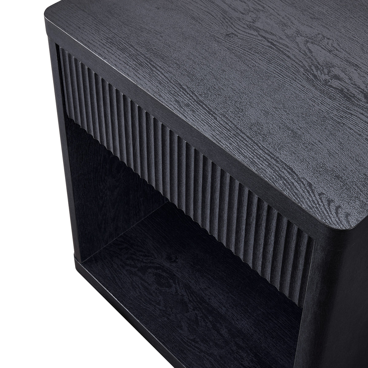 Roundhill Furniture Aria Modern Fluted Nightstand, Side Table