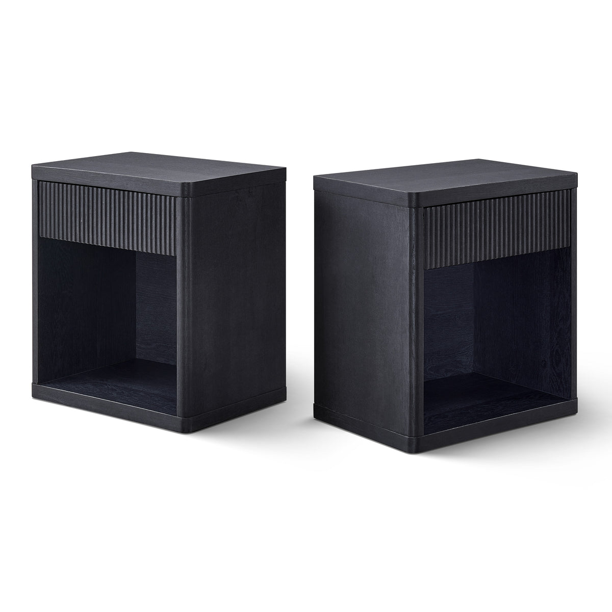 Roundhill Furniture Aria Modern Fluted Nightstand, Side Table