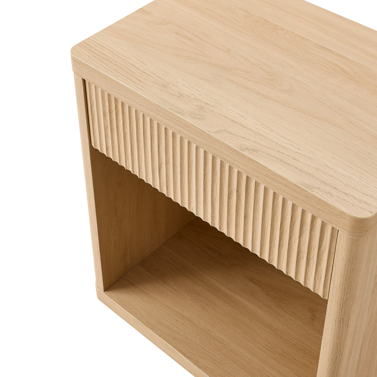Roundhill Furniture Aria Modern Fluted Nightstand, Side Table