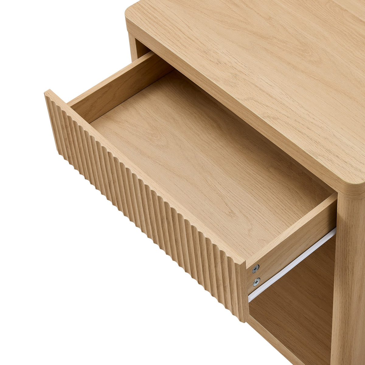 Roundhill Furniture Aria Modern Fluted Nightstand, Side Table