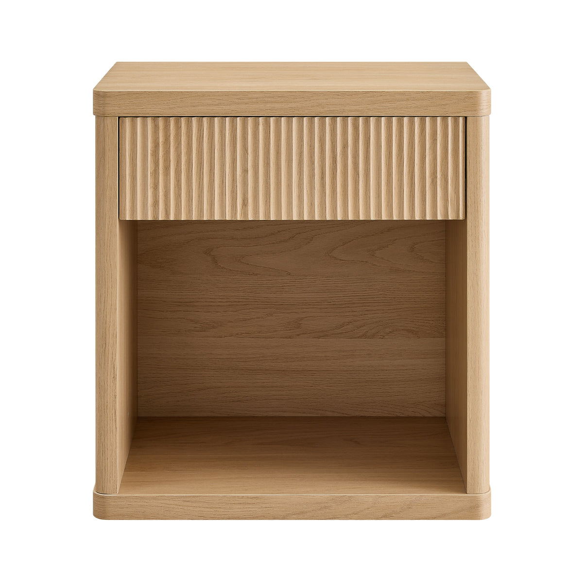 Roundhill Furniture Aria Modern Fluted Nightstand, Side Table