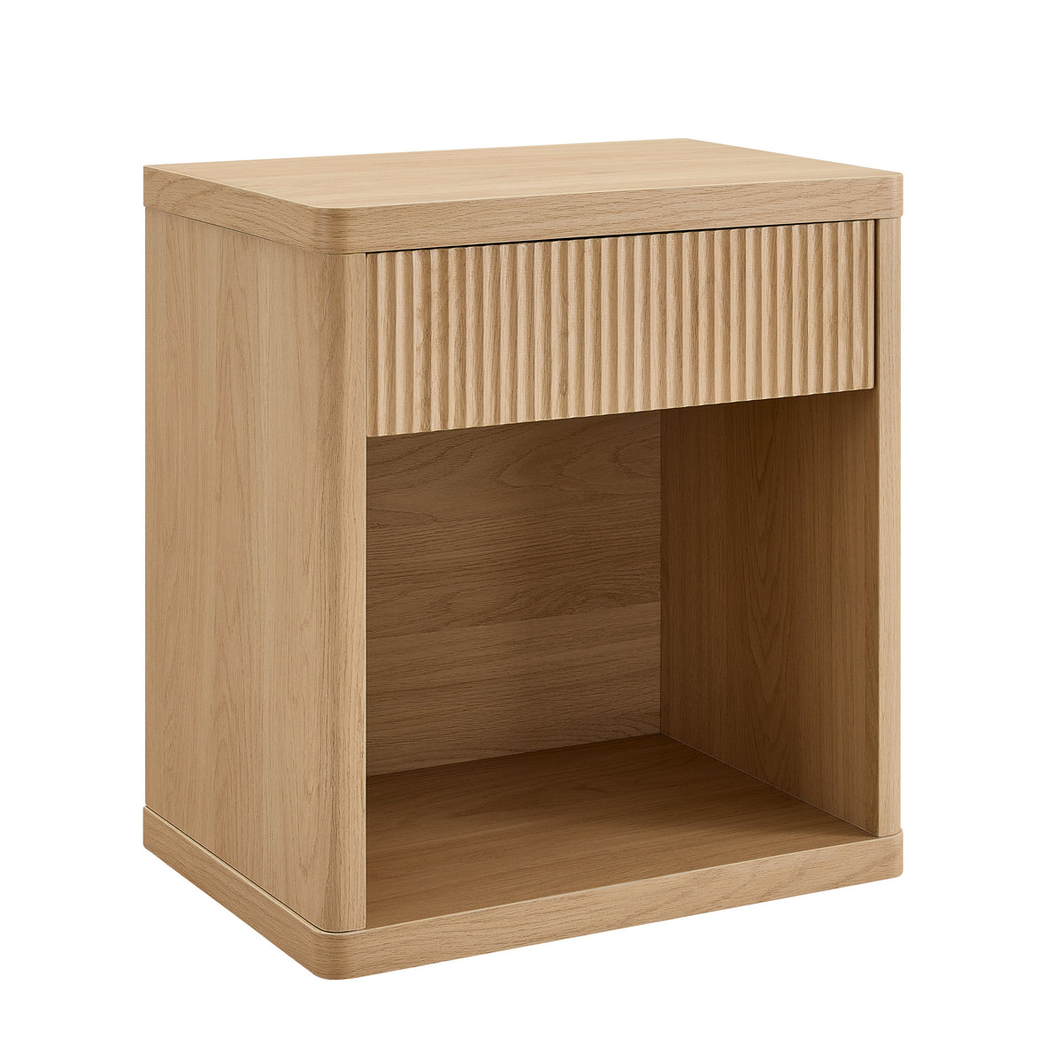 Roundhill Furniture Aria Modern Fluted Nightstand, Side Table
