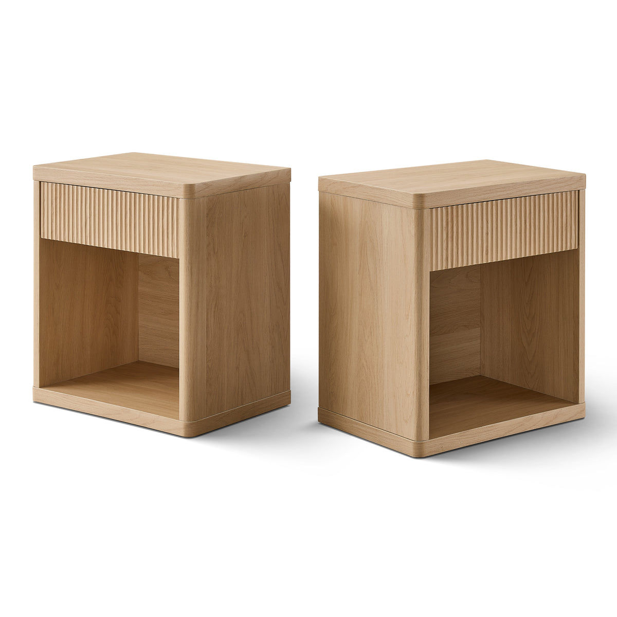 Roundhill Furniture Aria Modern Fluted Nightstand, Side Table