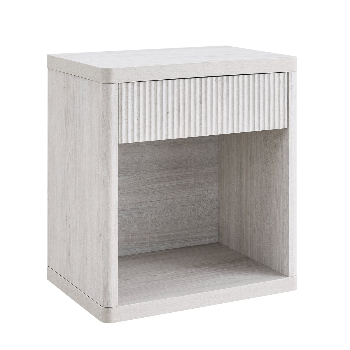 Roundhill Furniture Aria Modern Fluted Nightstand, Side Table