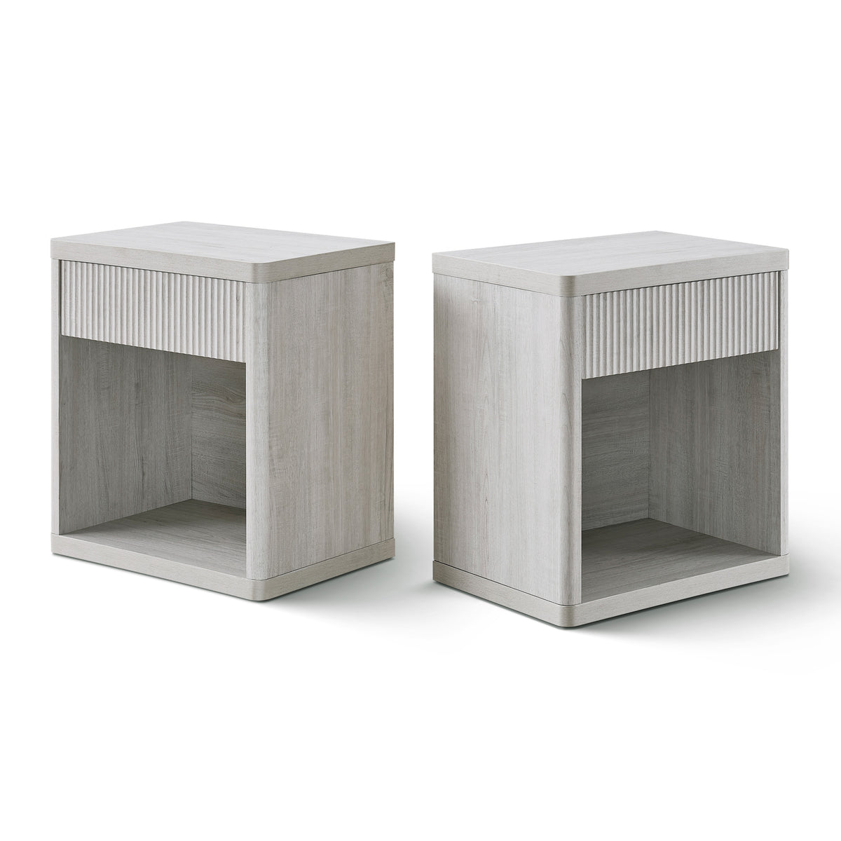 Roundhill Furniture Aria Modern Fluted Nightstand, Side Table