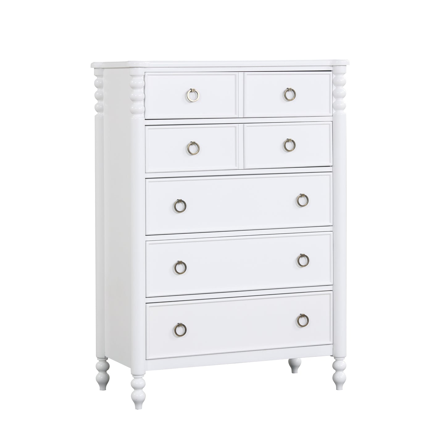Roundhill Furniture Avellune 5-Drawer Chest, White Finish