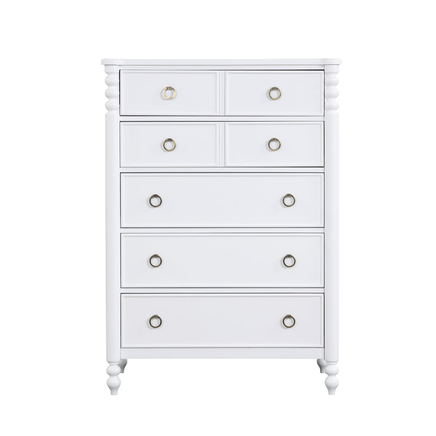 Roundhill Furniture Avellune 5-Drawer Chest, White Finish