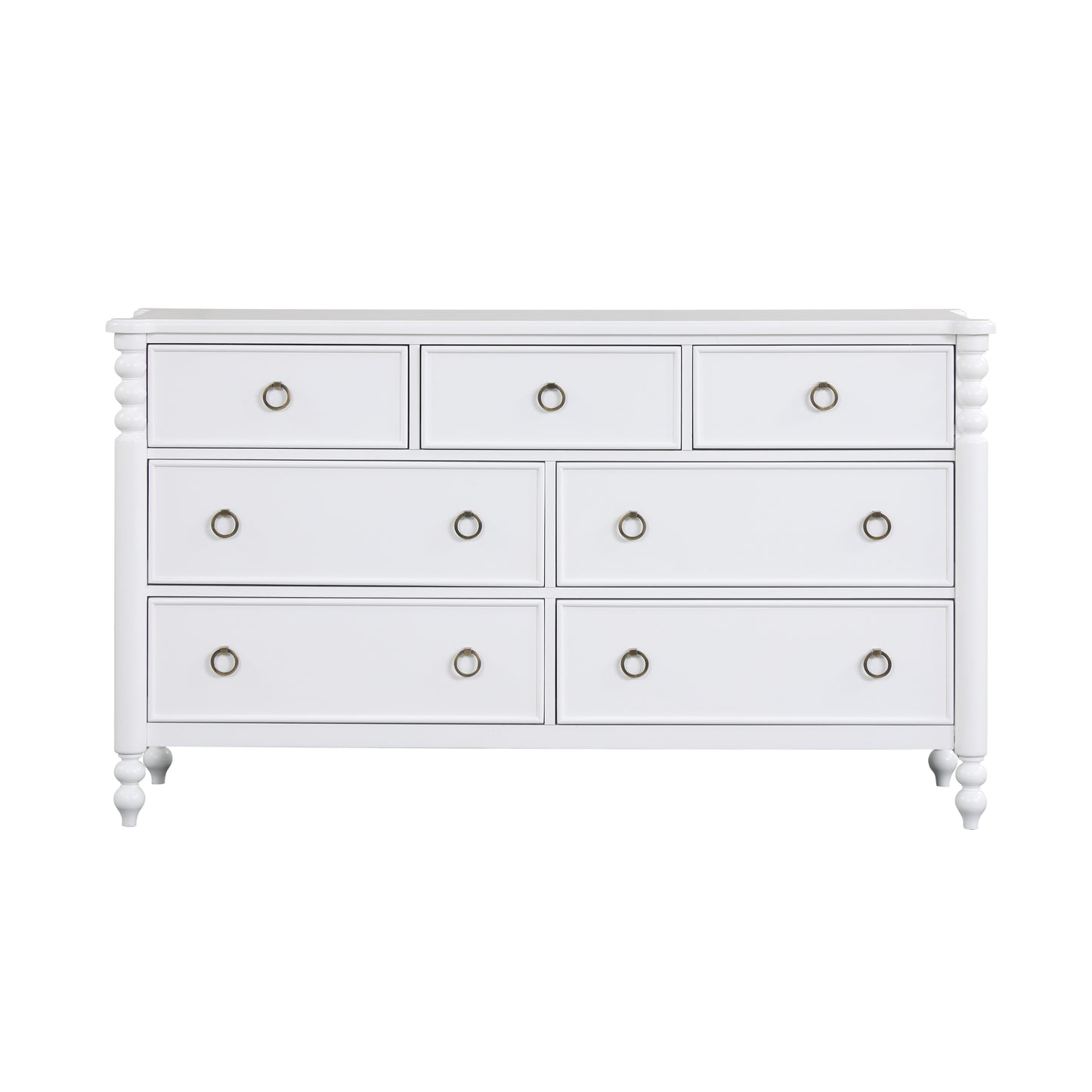 Roundhill Furniture Avellune 7-Drawer Dresser, White Finish