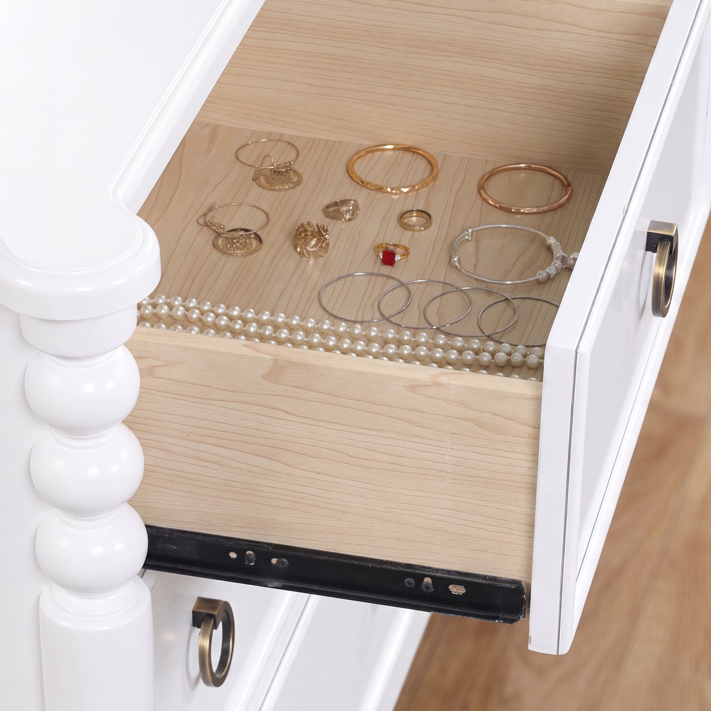 Roundhill Furniture Avellune Bedroom Collection: Poster Bed with 3 Interchangeable Post Heights, White Finish