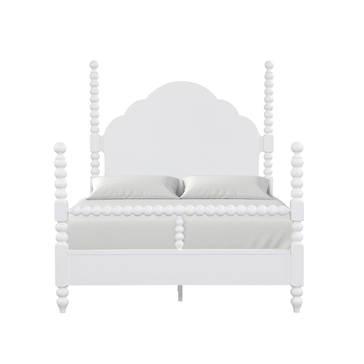 Roundhill Furniture Avellune Bedroom Collection: Poster Bed with 3 Interchangeable Post Heights, White Finish