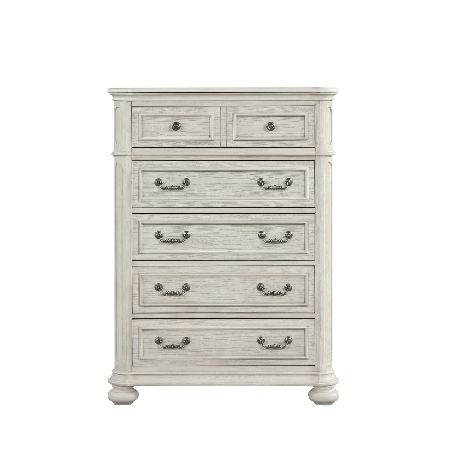 Roundhill Furniture Nelson 5-Drawer Bedroom Chest with Flip-top, Antique White