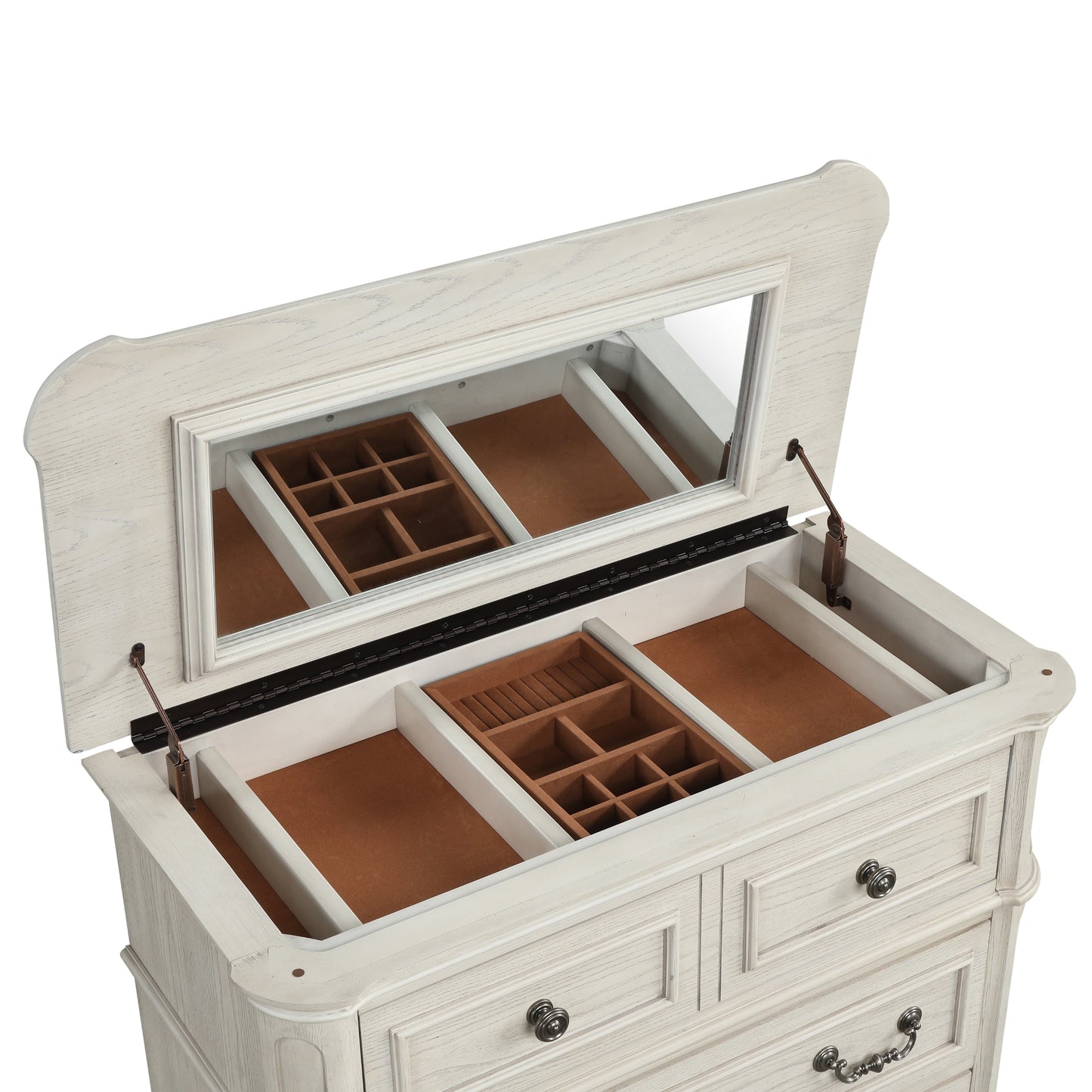 Roundhill Furniture Nelson French Traditional 6-Piece Bedroom Set, Antique White