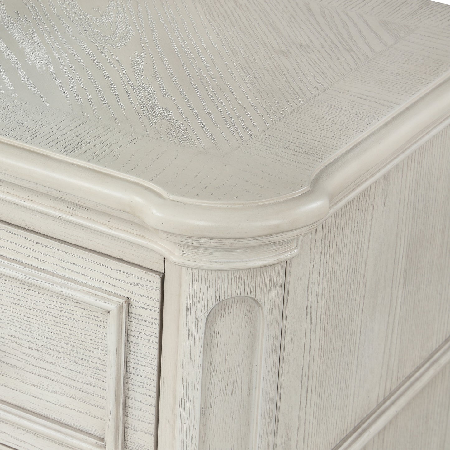 Roundhill Furniture Nelson French Traditional 5-Piece Bedroom Set, Antique White