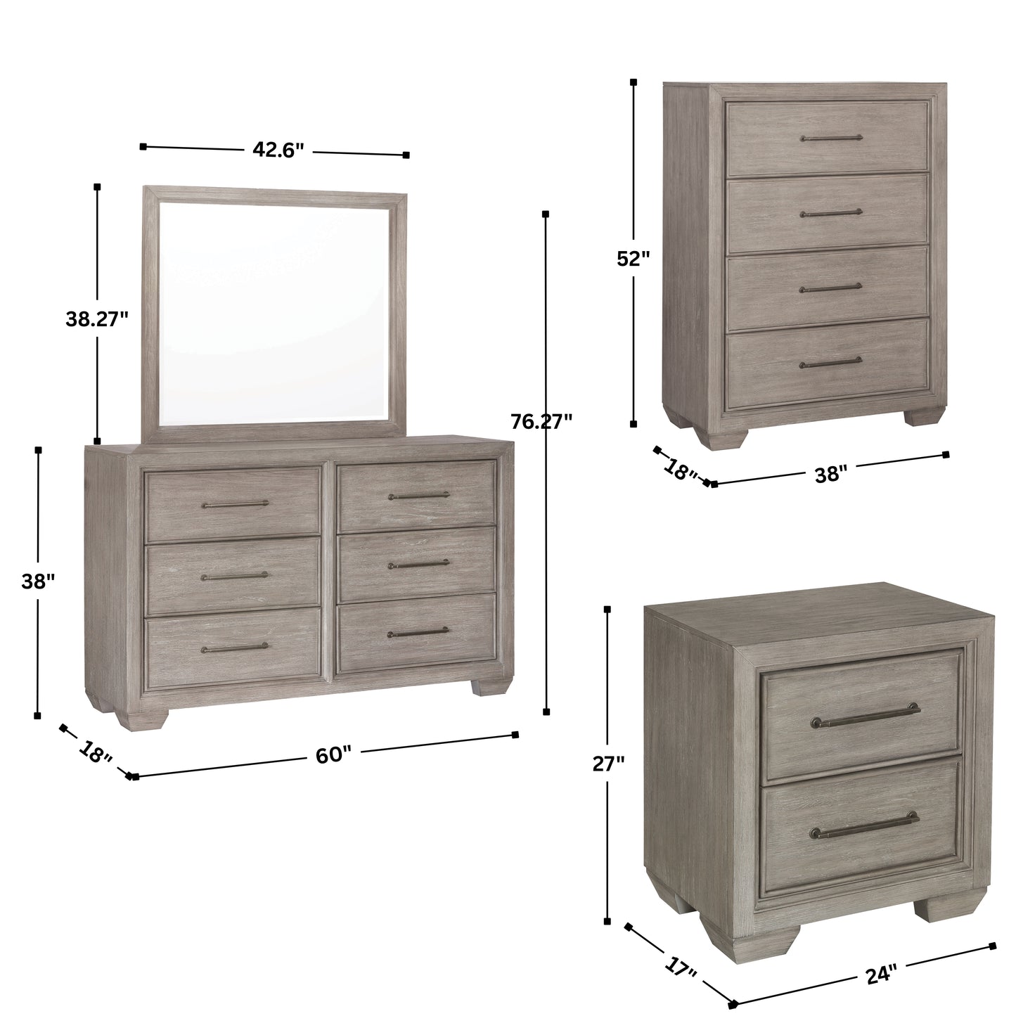 Ennesley Gray Wood Bedroom Collection