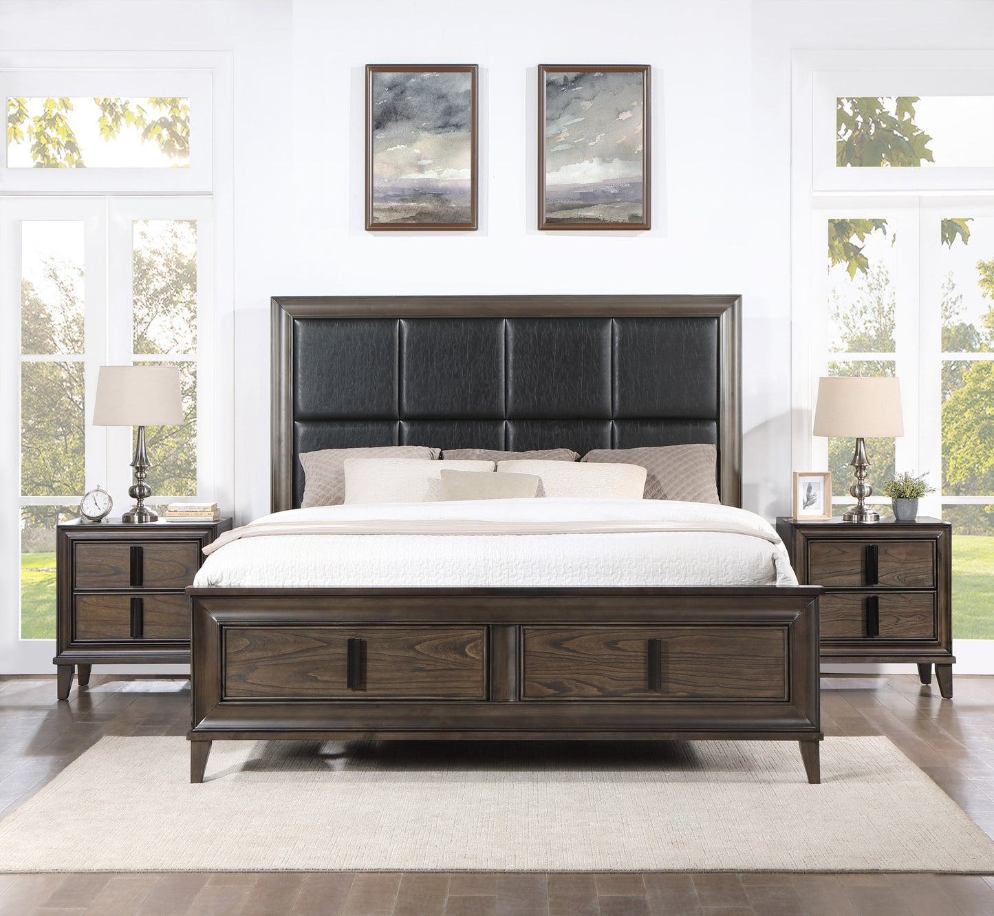 Aetheria Contemporary Wood Bedroom Collection, Dark Brown