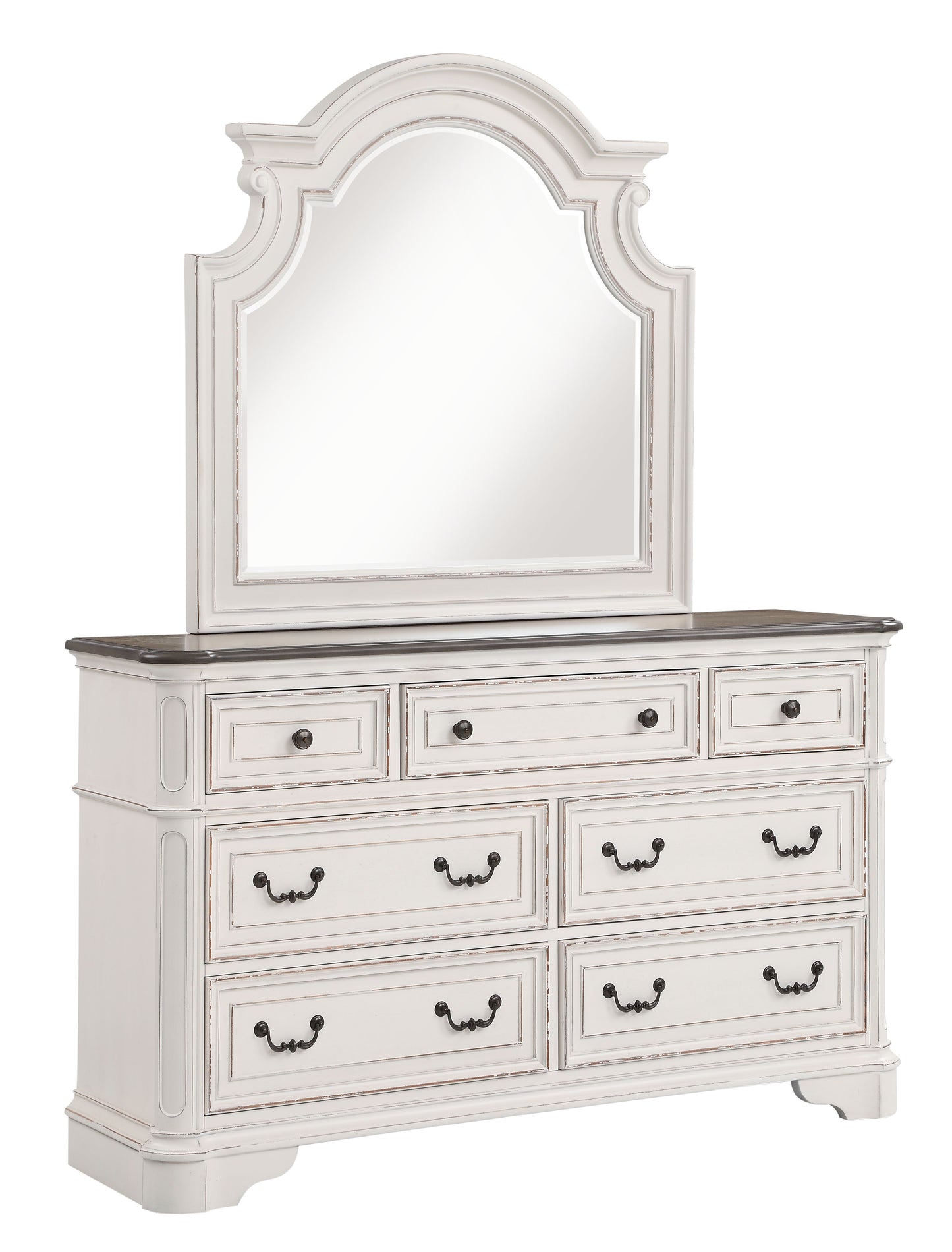 Laval Wood Bedroom Collection, Antique White and Oak