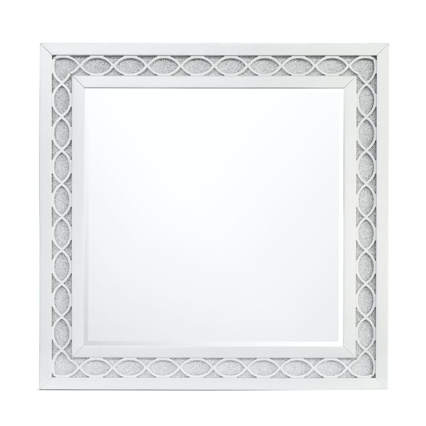 Galaxy 7-Drawer Bedroom Dresser with Mirror, With LED Lights, Pearlized White