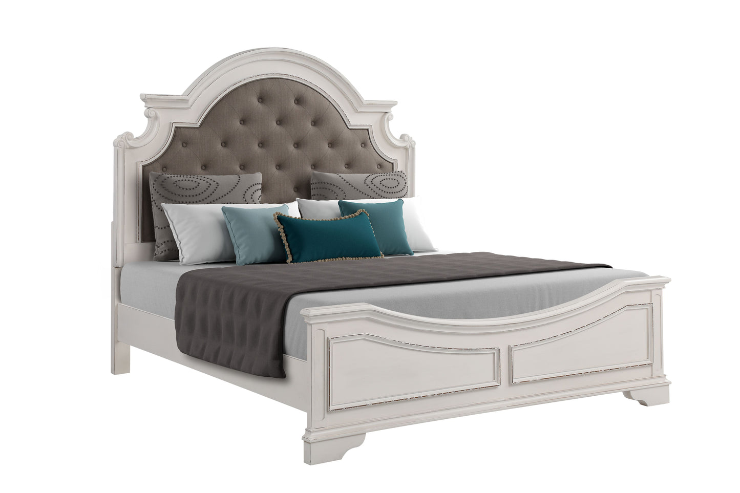 Laval Wood Bedroom Collection, Antique White and Oak