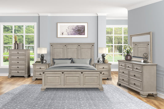 Renova Distressed Parchment Wood Bedroom Collection