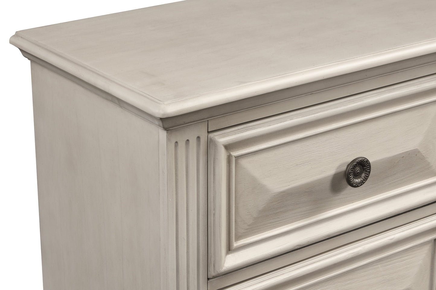 Renova Distressed Parchment 2-Drawer Nightstand