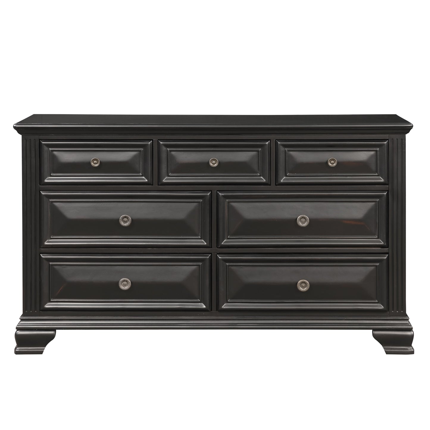 Renova Vintage Black 7-Drawer Dresser