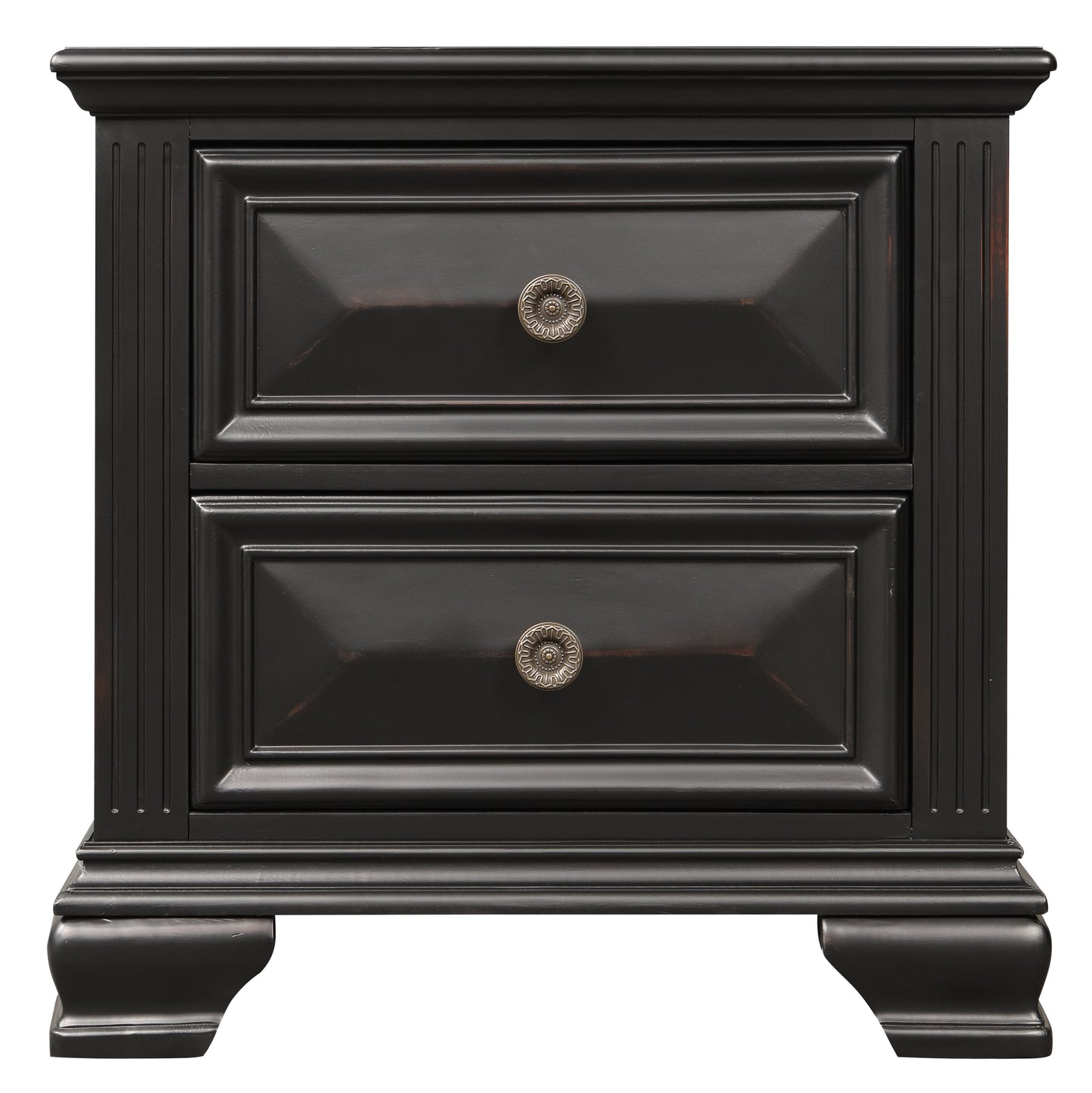 Renova Vintage Black Wood Bedroom Collection