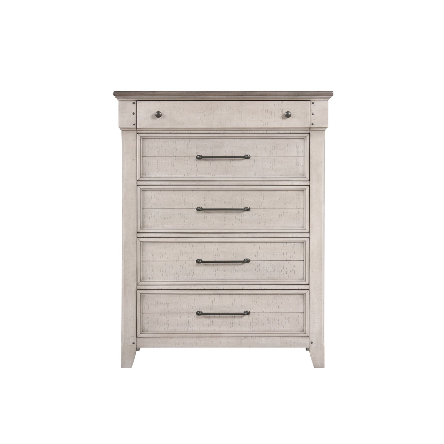 Walcott 5-Drawer Bedroom Chest, Weathered Dusty-taupe Finish