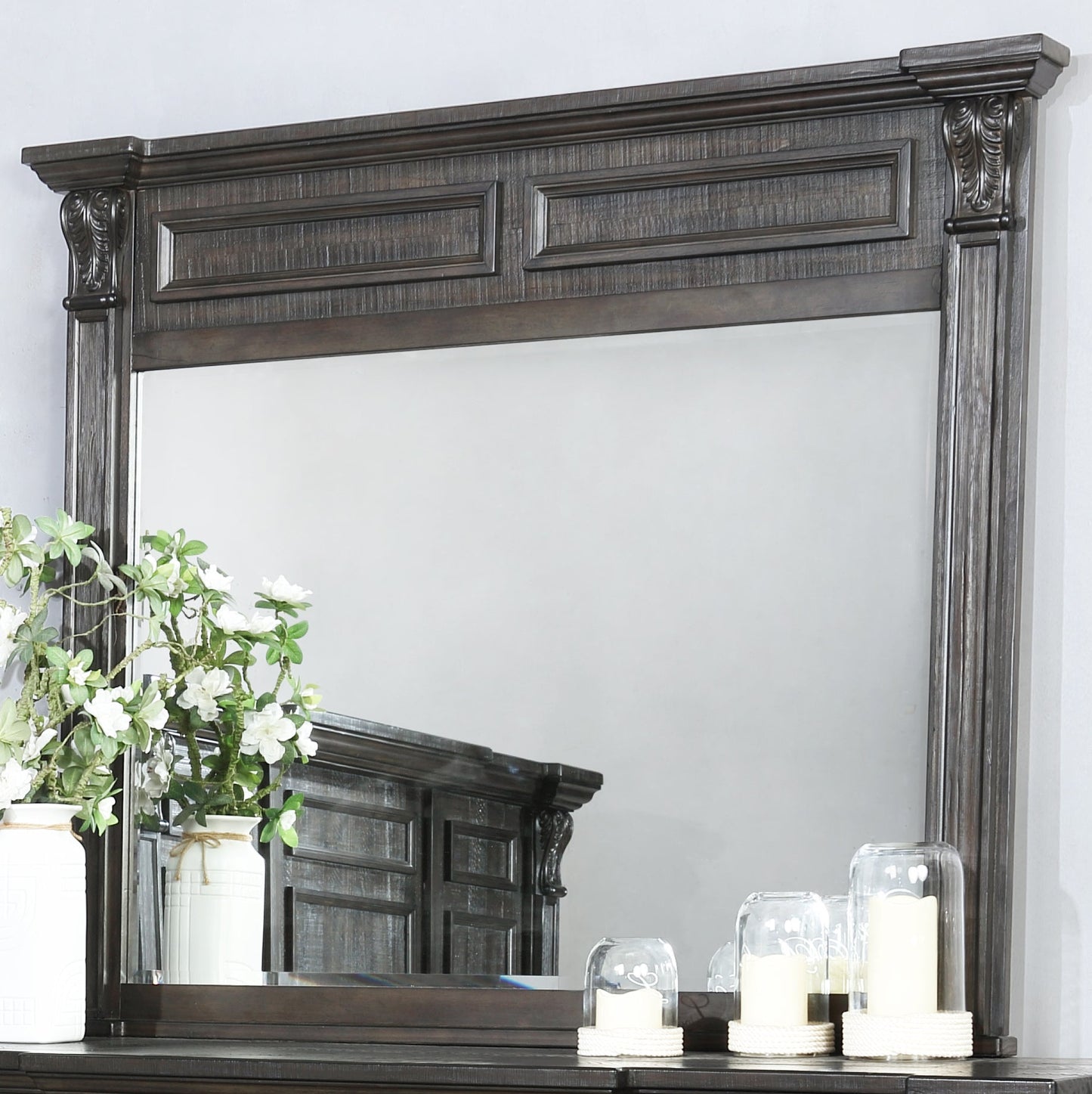 Farson Distressed Dark Walnut Finish Wood Bedroom Collection