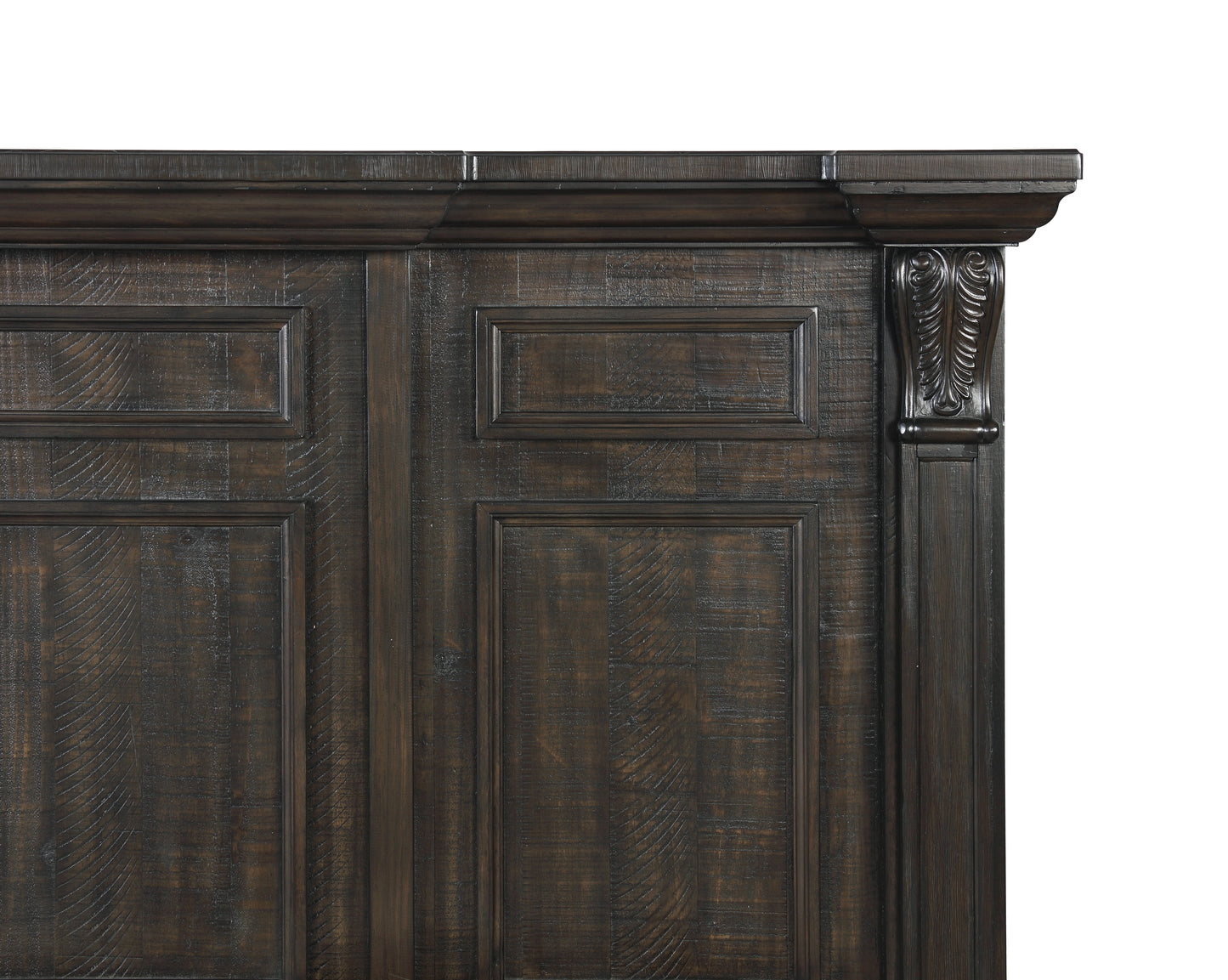 Farson Distressed Dark Walnut Finish Wood Panel Bed