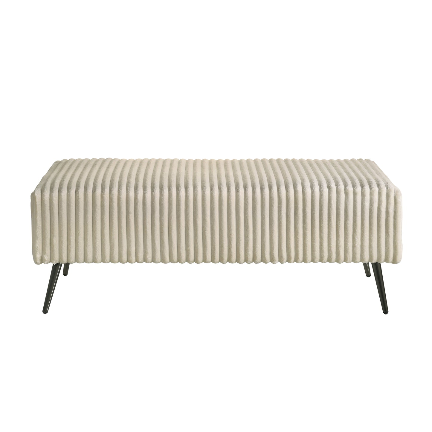 Roundhill Furniture Mavela Wide Wale Corduroy Upholstery Bench, Cream