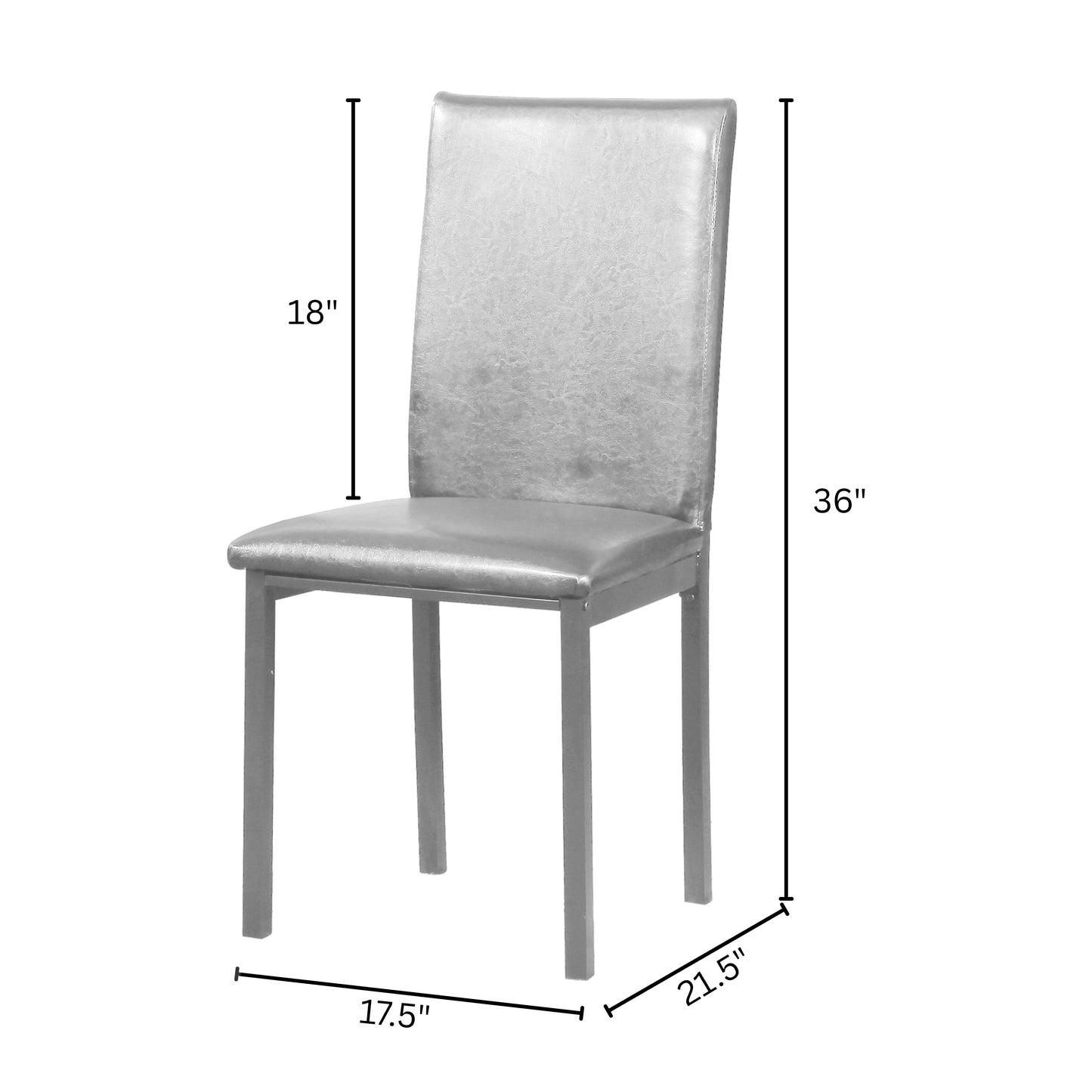 Noyes Faux Leather Seat Metal Frame White Dining Chairs , Set of 4