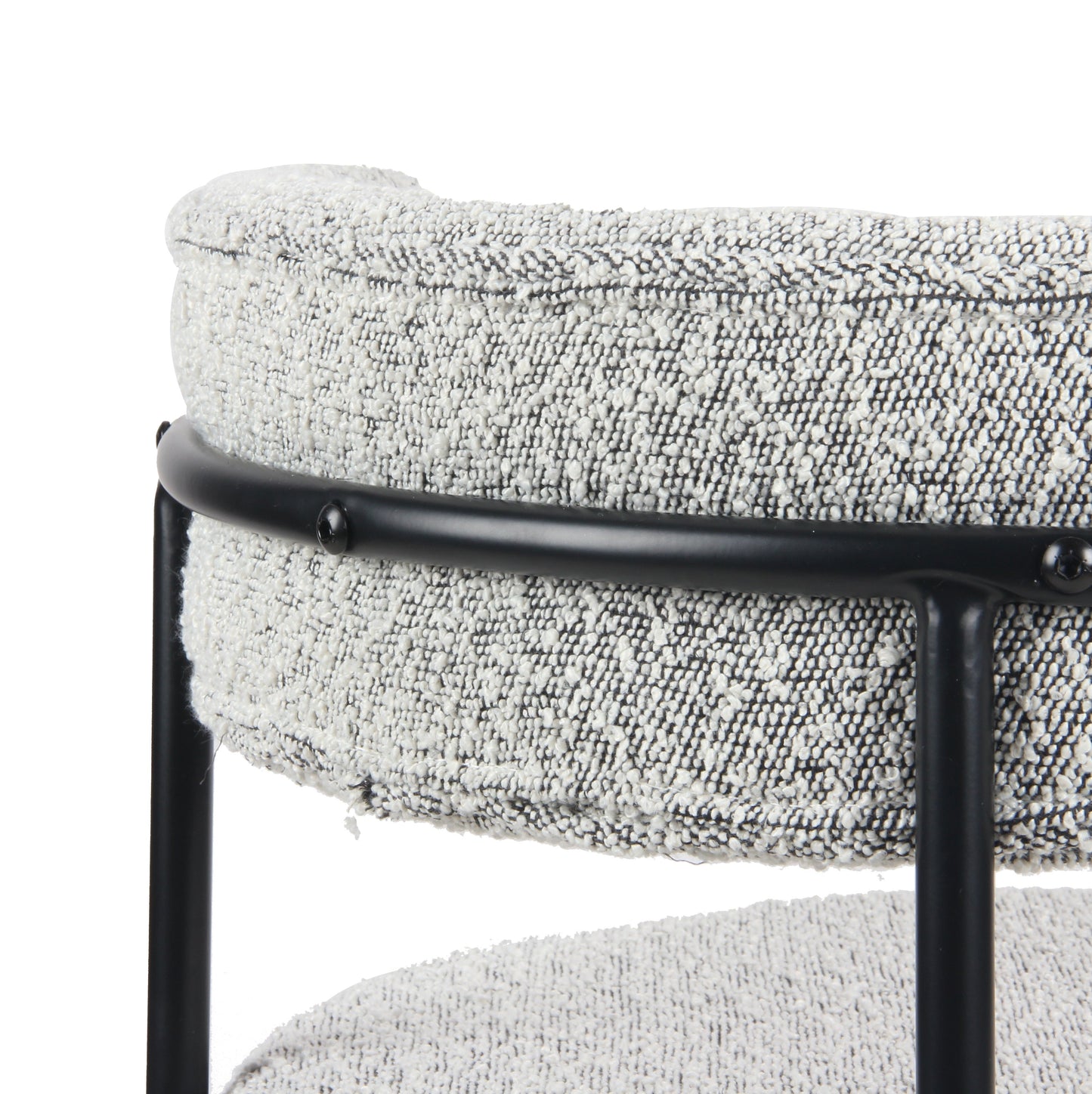 Roundhill Furniture Burbank Modern Round Boucle Dining Chairs, Set of 2