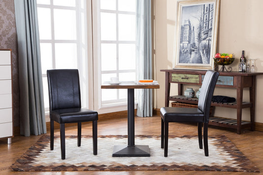 Urban Style Solid Wood Leatherette Padded Parson Chair - Set of 2