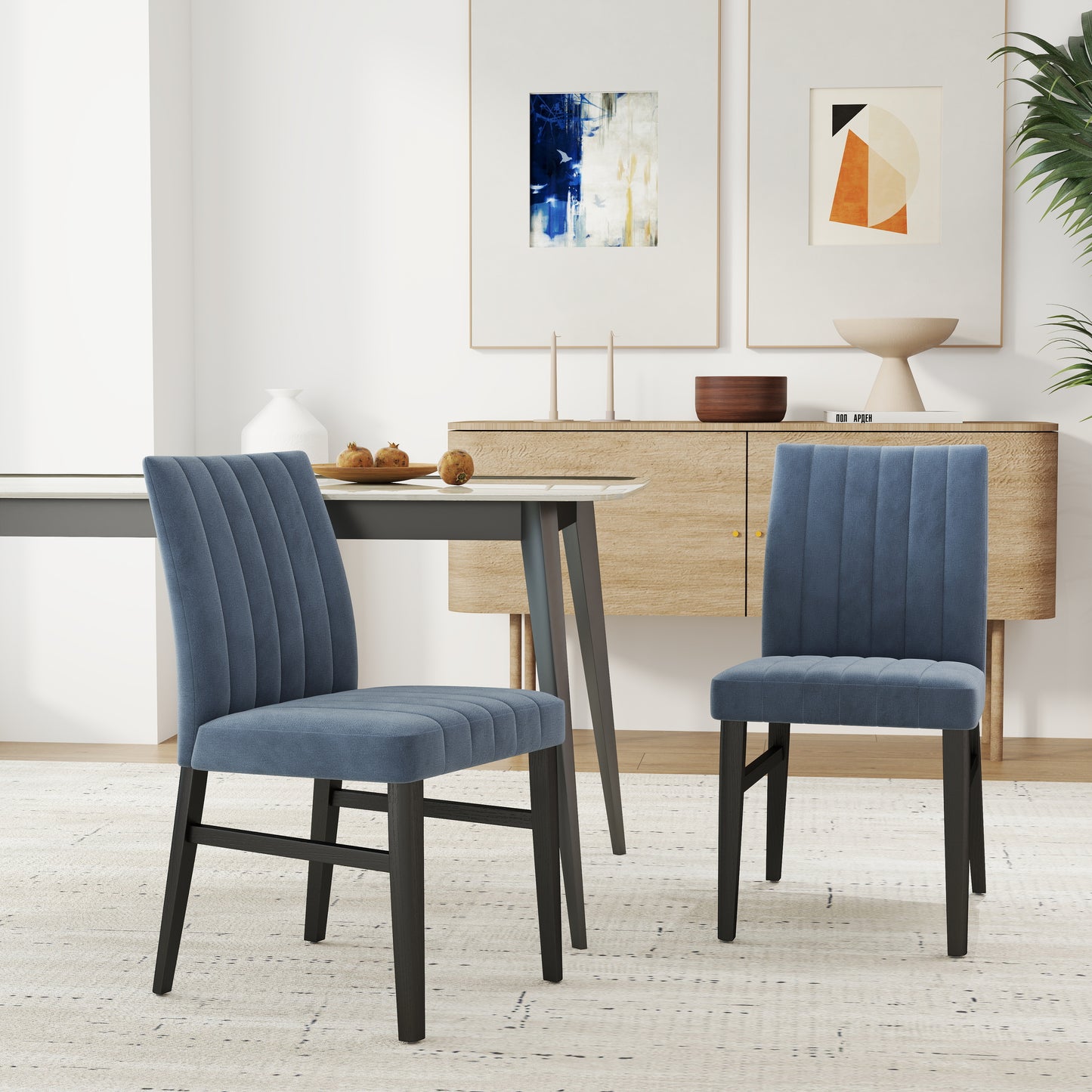 Roundhill Furniture Wendell Contemporary Upholstered Dining Chairs, Set of 2