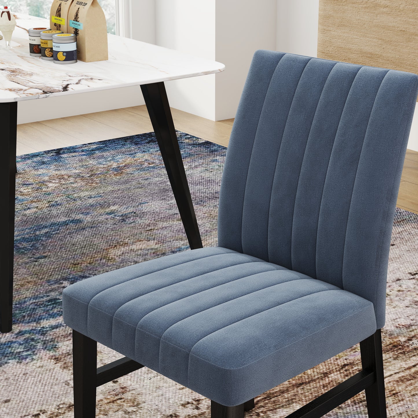 Roundhill Furniture Wendell Contemporary Upholstered Dining Chairs, Set of 2